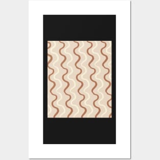 Simple Minimalist Abstract Woby lines Earth Tones Pattern Posters and Art